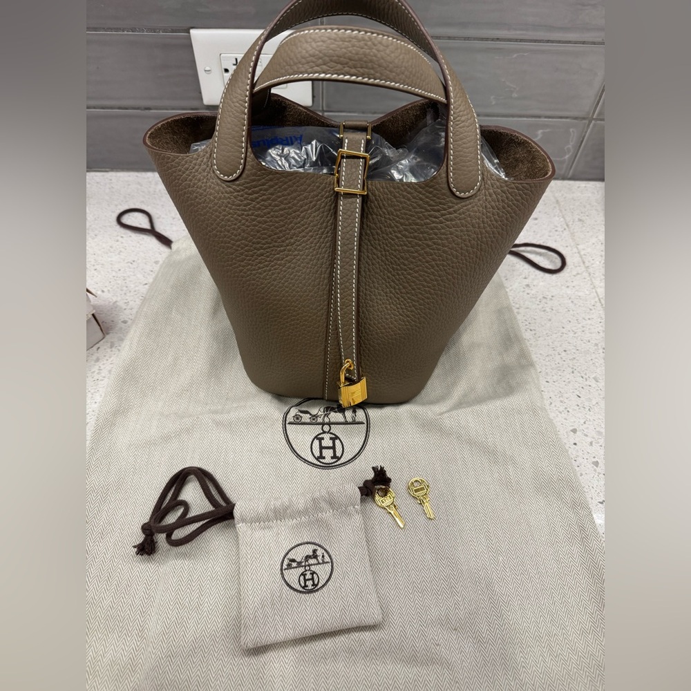 New Hermes picotin etoupe with GHW